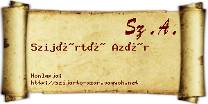Szijártó Azár névjegykártya